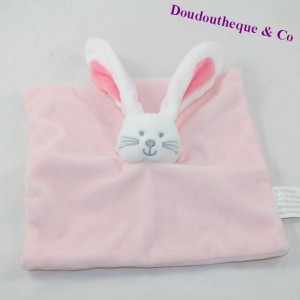 Doudou Flaches Kaninchen KIMBALOO Rosa Quadrat 20 cm