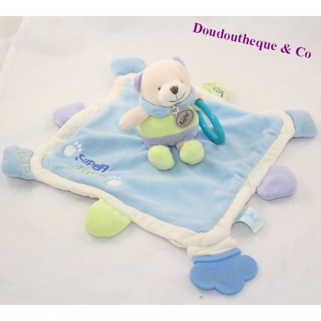 Doudou flacher Bären BABY NAT' Super Doudou crak grelot 30 cm