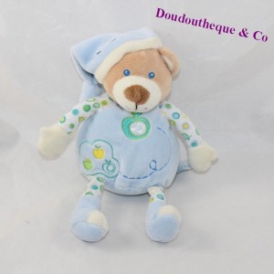 Doudou musical ours GIPSY bleu pommier sonore 20 cm