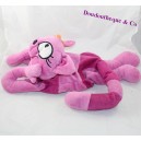 Peluche chat ETAM range pyjama doudou bouillotte rose violet 51 cm