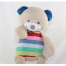 Bear plush NICOTOY Woodstock gray belly wool stripes 33 cm