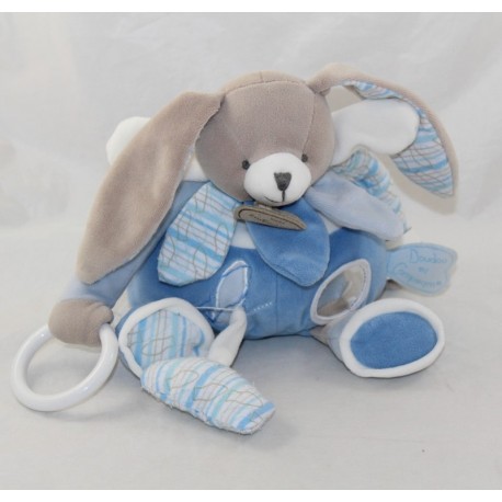 Doudou Aktivität Kaninchen DOUDOU und Firma Célestin blau 23 cm