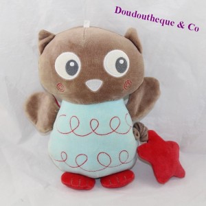 Musical owl CUBED IN PETIT Blue blue red brown star 24 cm