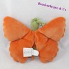 Doudou farfalla semi-piatta MARESE arancione verde 22 cm