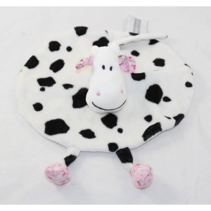 Flat cow AUBERT CONCEPT flowery black and white 25 cm