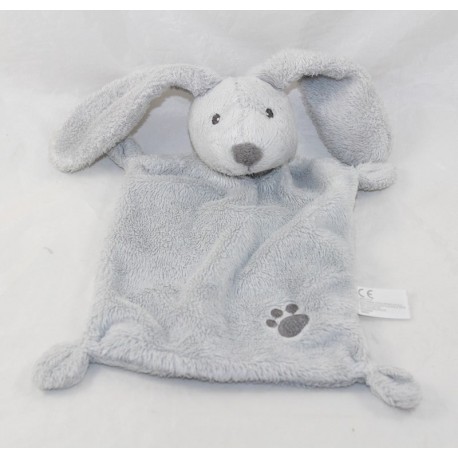 Doudou plat lapin NICOTOY empreinte gris Simba Toys 24 cm