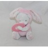 Doudou Bären MAX & SAX verkleidet als kaninchen rosa Ring-Gebiss Kapuze 15 cm