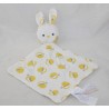 Doudou conejo plano OBAIBI manzana amarillo diamante blanco tela 36 cm