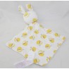 Doudou flat rabbit OBAIBI apple yellow white diamond fabric 36 cm