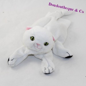 Peluche marionnette chat IKEA blanc noir 22 cm