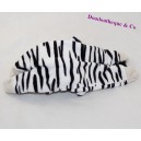 Flat zebra doudou elongated on black white belly stripes 28 cm