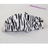 Doudou zebra flach auf dem Bauch weiß schwarz Streifen 28 cm