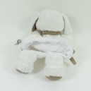Doudou perro plano INFLUX pañuelos de marionetas blancas 28 cm