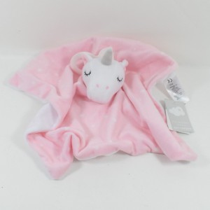 DOUDOU unicorno piatto PRIMARK rosa piselli bianchi Baby Comforter