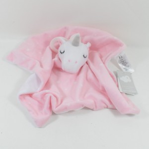 DOUDOU unicornio plano PRIMARK guisantes blancos rosados Baby Comforter
