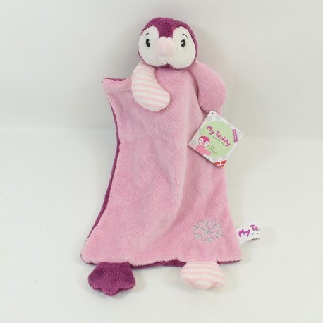 Doudou flach Pinguin MY TEDDY Rechteck blau 24 cm Doudou flach Pinguin MY TEDDY Rechteck blau 24 cm