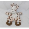 Doudou flat giraffe ZDT ACTION brown beige teething ring 26 cm