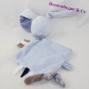 Doudou coniglio piatto NATTOU Alex - diamante blu Bibou 27 cm