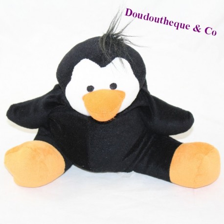 Plüsch Pinguin schwarz weiß orange Mikrokugeln Halter 28 cm