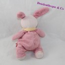 Doudou conejo TEX rosa corazón bufanda amarilla 16 cm