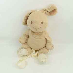 FUN bunny plush backpack AND DECOUVERTES beige 45cm