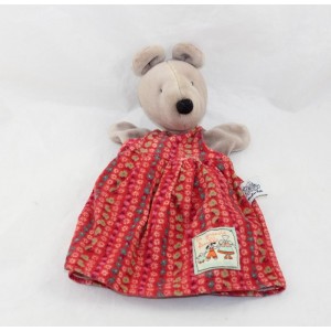 Doudou Marionette Nini maus MOULIN ROTY Die Große Familie blühende Kleid 25 cm