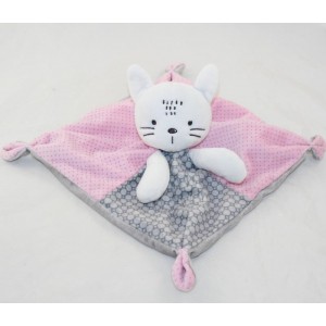 Doudou plat katze MOTS D 'ENFANTS pink grau weiß Ein sehr milder Winter Leclerc