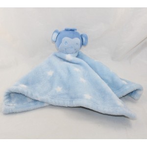 Doudou flat monkey PRIMARK BABY blue stars velvet 40 cm