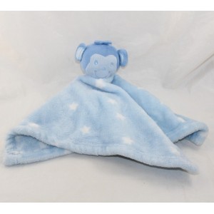 Doudou scimmia piatta PRIMARK BABY stelle blu velluto 40 cm