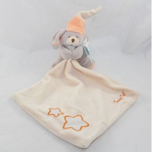 Doudou handkerchief dog BABY NAT' Luminescent orange star BN746