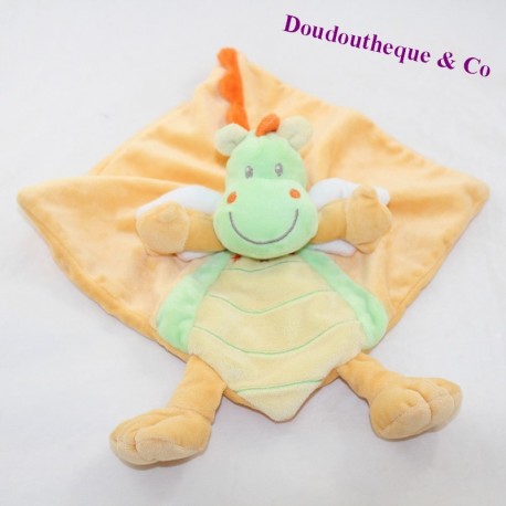 Doudou doudou telle dragon nicotoy orange grün 21 cm Doudou doudou telle dragon nicotoy orange grün 21 cm