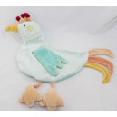 Doudou pollo de pájaro plano MOULIN ROTY Balthazar y San Valentín verde 39 cm