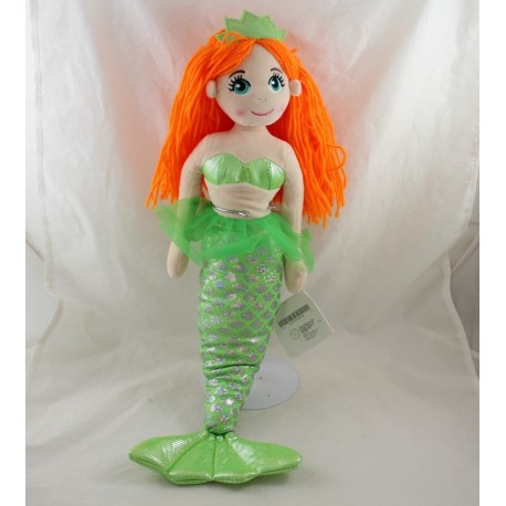Poupée peluche sirène TEDI Kuschel Freund vert cheveux laine 52 cm Poupée peluche sirène TEDI Kuschel Freund vert cheveux laine 52 cm