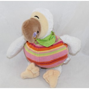 Doudou pájaro dodo WALLY PLUSH bebé Dodu tetin bandana verde 23 cm