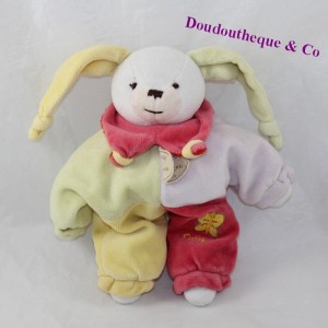 Doudou coniglio semi-piatto DOUDOU E COMPAGNIE Coniglio arlecchino 23 cm