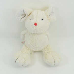 Doudou souris KALOO Je suis un Rouge Kaloo blanc nez rouge  30 cm