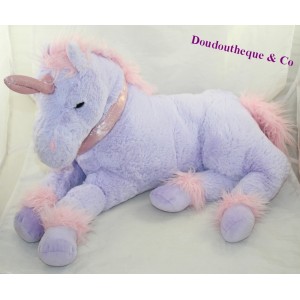 Grande peluche unicorno QINGDAO FUTURES TOYS rosa viola cavallo magico 52 cm