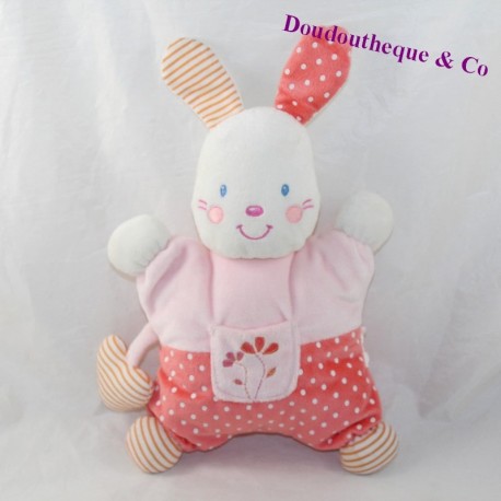 Doudou semi plat kaninchen KIABI herz pois 26 cm