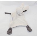 Doudou flaches Kaninchen DPAM Baby grau Ecken Gewebe Gleiches