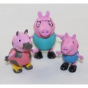 Lot of 3 peppa Pig COMANSI Peppa figurines with mud George and dad Pig