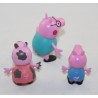 Lot of 3 peppa Pig COMANSI Peppa figurines with mud George and dad Pig