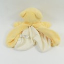 Doudou lutin KIABI marionnette blanc jaune  20 cm