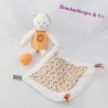 Doudou bear handkerchief NICOTOY Little Hug orange pea bird 20 cm