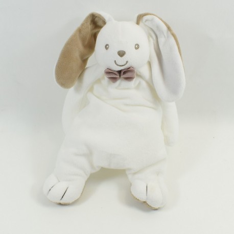 Doudou flat rabbit WITHOUT WHITE mole bow tie 30 cm