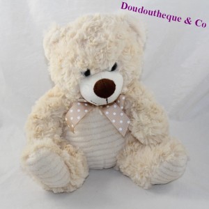 TeddyBär MAX & SAX beige Knoten an seinem Hals 24 cm