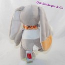 Doudou rabbit INFLUX beige bandana orange 18 cm