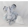 Doudou mouse BABY NAT' Les Flocons fazzoletto bianco bianco screziato BN052