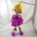 Peluche poupée blonde ZEEMAN robe violette danseuse 42 cm