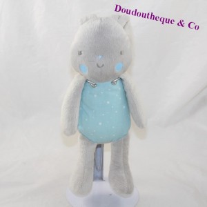 Conejo Doudou KLORANE estrellas grises azules 25 cm