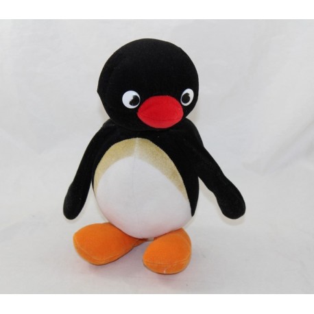 Plush Penguin Pingu JEMINI red black bag 22 cm